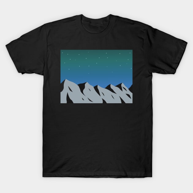 Northern lights and mountains T-Shirt by TheLouisa